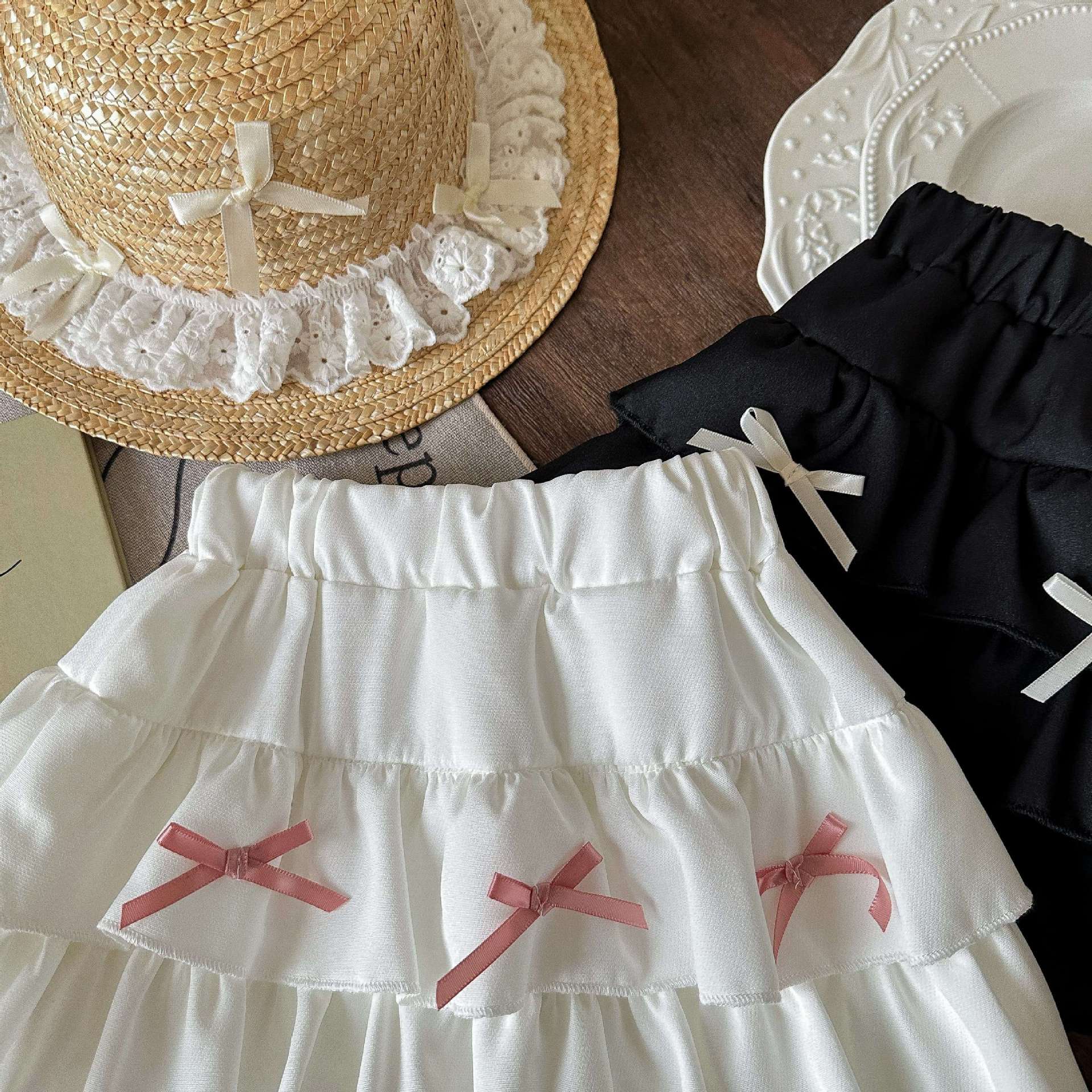 Estrella infantil, artefacto redondo de todo fósforo, falda de pastel para niñas, falda de todo fósforo de estilo occidental de verano, falda de media longitud de color sólido de verano, marea