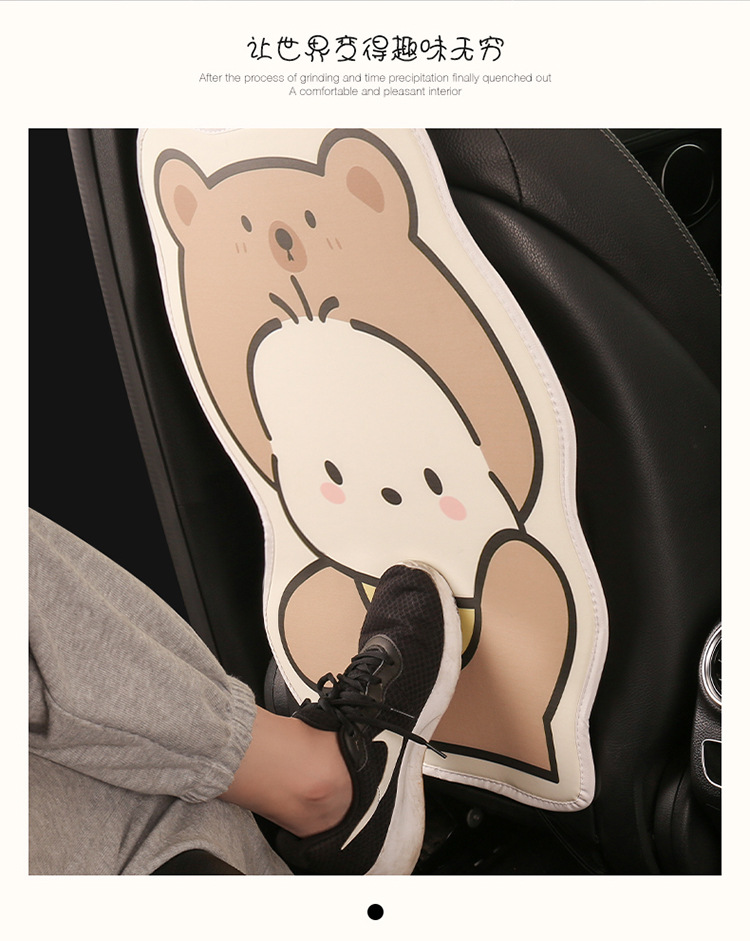 Hat-Shaped Pochacco Anti-Kick Pad, Long Style, Cute for Ladies and Children, Cartoon Car Seat Back Anti-Kick Pad, Anti-Dirty Pad for Car Use