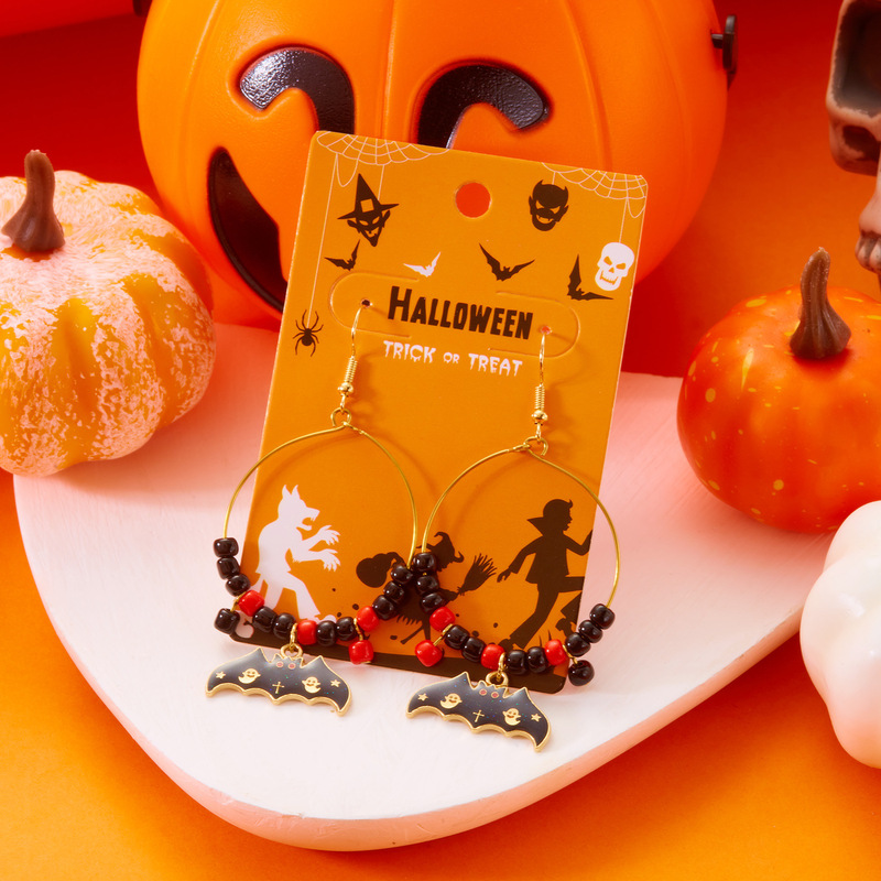 Amazon ベストセラーの新しいハロウィン シリーズ ジュエリー ゴシック スタイル ダーク ポイズン スパイダー バット ペンダント イヤリング卸売|undefined