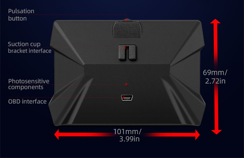 Cross-border multifunctional LCD HUD head-up display car-mounted high-definition OBD automotive instrument digital GPS inclinometer