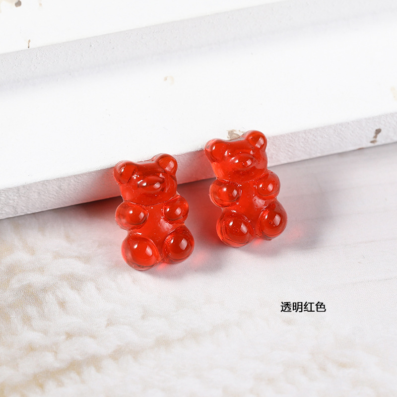 Accesorios de resina transparente oso caramelo simulación comida y juego DIY crema pegamento teléfono móvil parche de cáscara de uñas accesorios para el cabello material