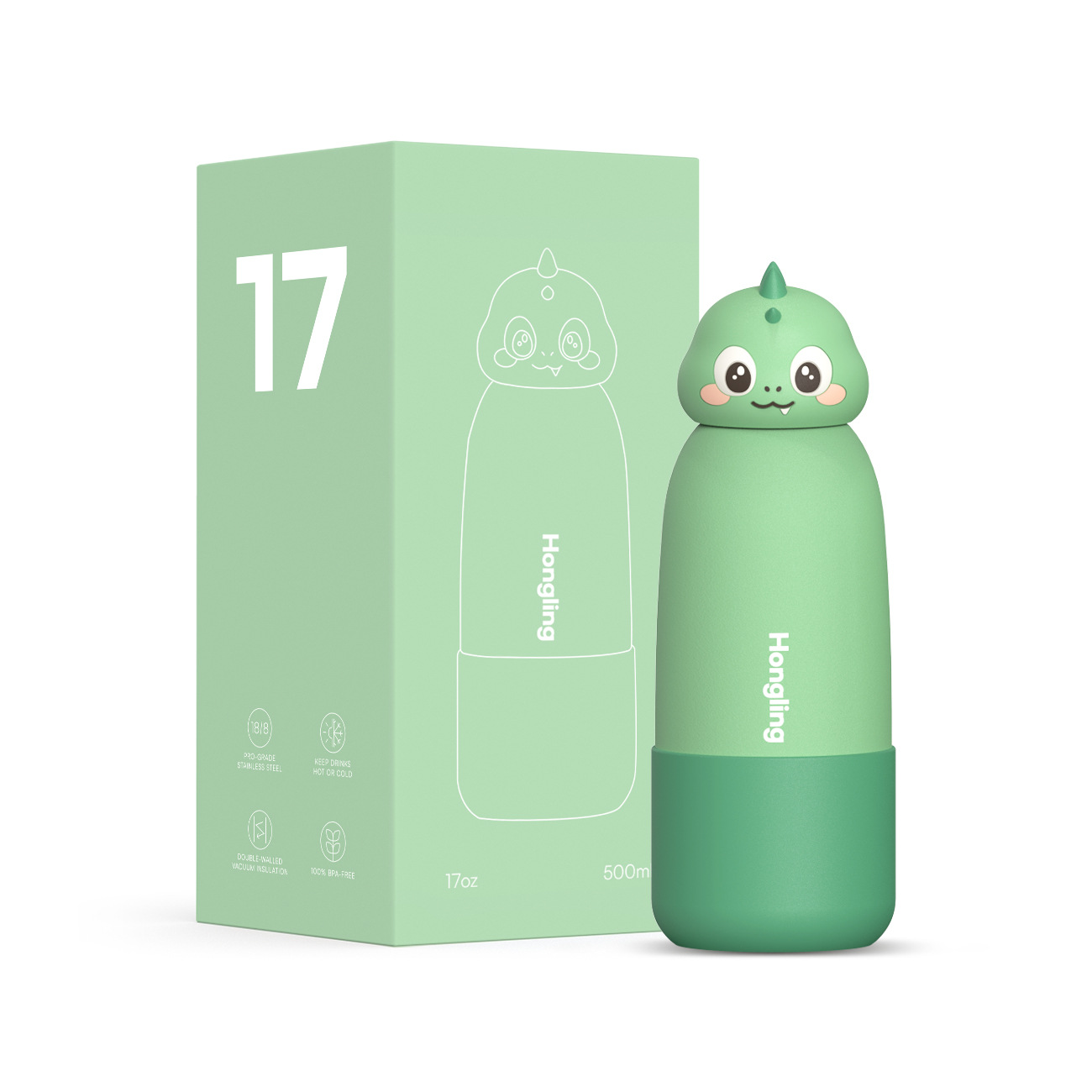 Taza de aislamiento al vacío de acero inoxidable de explosión transfronteriza lindo cabeza de panda de dibujos animados taza de agua para niños taza de paja portátil al aire libre