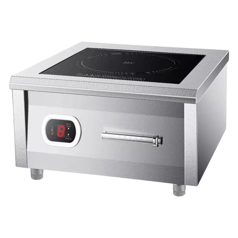 Cocina de Inducción comercial de 8000W, estufa cóncava feroz de restaurante de alta potencia, cantimplora comercial, restaurante de comida rápida, fabricante de Cocina de Inducción cóncava