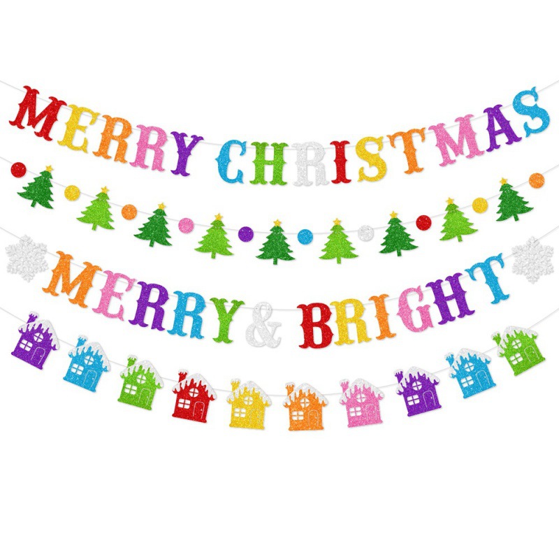 Amazon Navidad decoraciones de bandera de color bandera de bandera de bandera de Navidad decoración de fondo diseño de escena