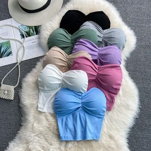 New vest women's summer sexy hot girl outer wear wrapped chest strapless with chest pad anti-exposure underwear