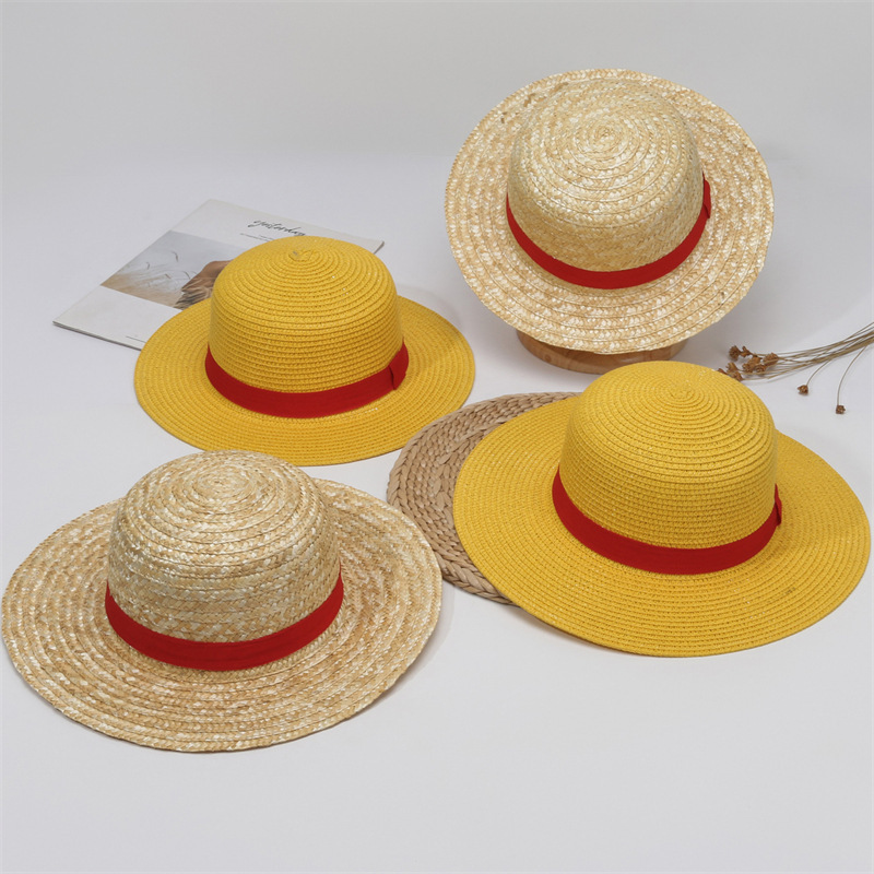 C Anime Sun Protection Hat Os Hat Dress up Straw Straw Hat One Piece Luffy Parent-Child Same Style Lypa Straw Hat Performance Sun Hat