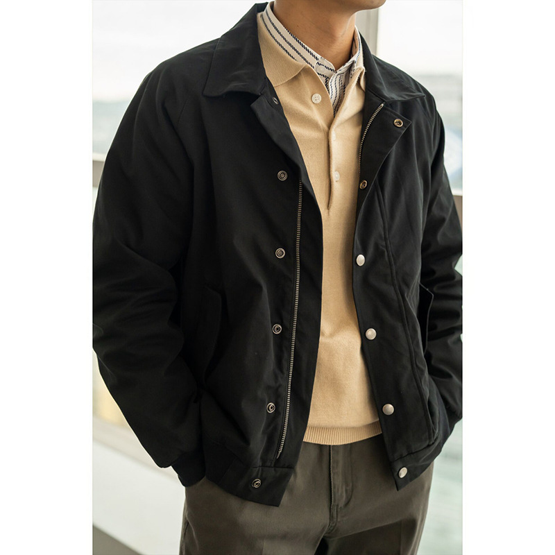 Gddqsdc Lapel Harrington G9 Jacket Men's Retro Leadership Commuting Jacket Ami Khaki Spring and Autumn Business Gddqsdc Lapel Harrington G9 Jacket Men's Retro Leadership Commuting Jacket Ami Khaki Spring and Autumn Business