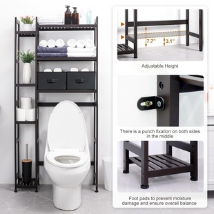 Bathroom Multi-functional Household Goods Storage Floor Multi-layer Large Capacity Storage Rack Bathroom Toilet Rack