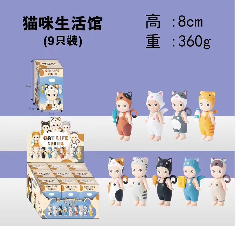 クロスボーダー流行の新製品パパエンジェルブラインドボックス猫睡眠フルーツ動物オーシャンスタイルフィギュア車の装飾品|undefined