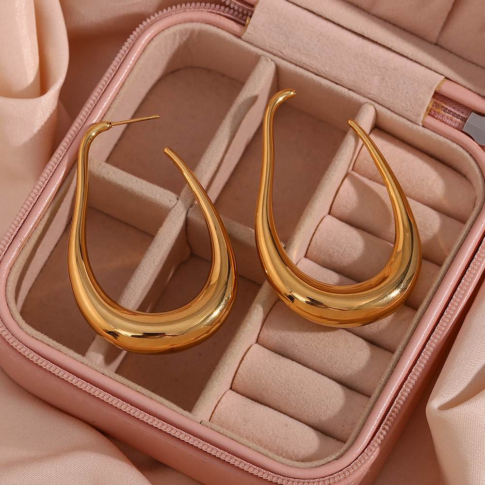 Fashion Geometric Stainless Steel Plating Ear Studs 1 Pair