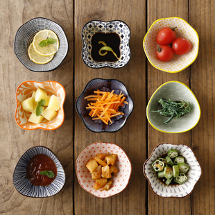 Nordic Style Series Machine Printed Underglaze Color Ceramic Tableware Household Creative Small Flavor Dish Dipped with Soy Sauce Seasoning