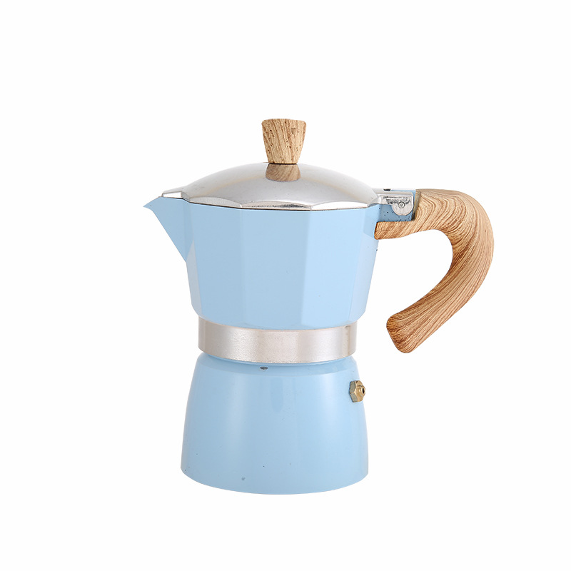 Macca italiana cafetera de aleación de aluminio casera cafetera de madera resistente al calor aparato de extracción de café concentrado image 5