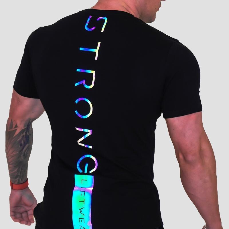 Muscle Fitness Family Summer New Style Men's Sports Leisure Running Exercise Color-Changing Printed Slim-Fit T-shirt for Foreign Trade