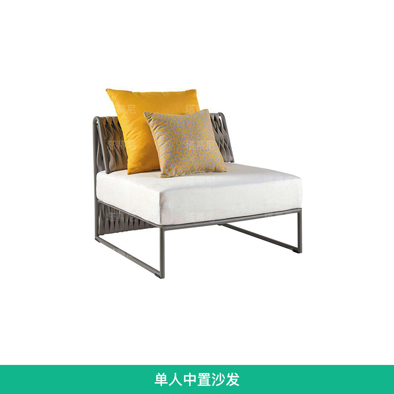 Sofá de ratán para exteriores, para villa, patio, balcón, sala de estar, hotel, muebles de ratán de diseño moderno y sencillo para exteriores