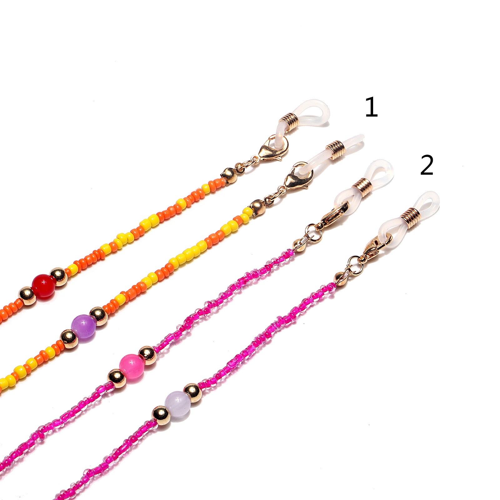 Fashion Round Rice Beads Mixed Color Glasses Chain display picture 7