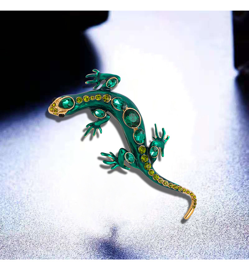 Retro Streetwear Lizard Alloy Inlay Zircon Unisex Brooches display picture 2