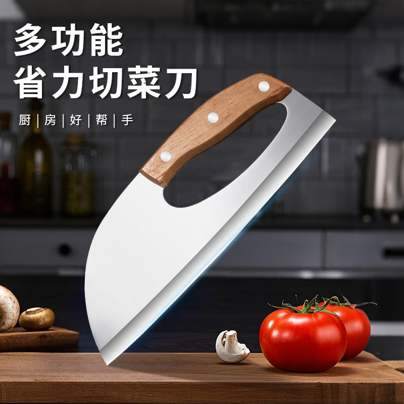 Cuchillo de corte de mano de obra mayorista de fábrica cuchillo de cocina doméstico super afilado spot agente nuevo mango de madera de acero inoxidable para cortar verduras