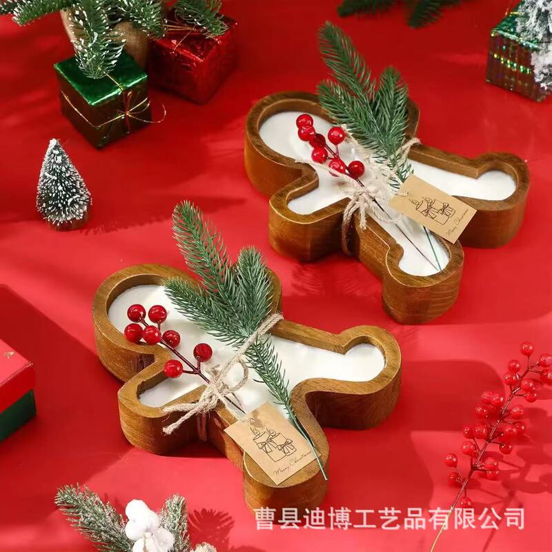 Wooden Candle Bowl Cross-Shaped Candle Vessel Farmhouse Tabletop Decoration Scented Candle Tray Candle Holder Ornaments