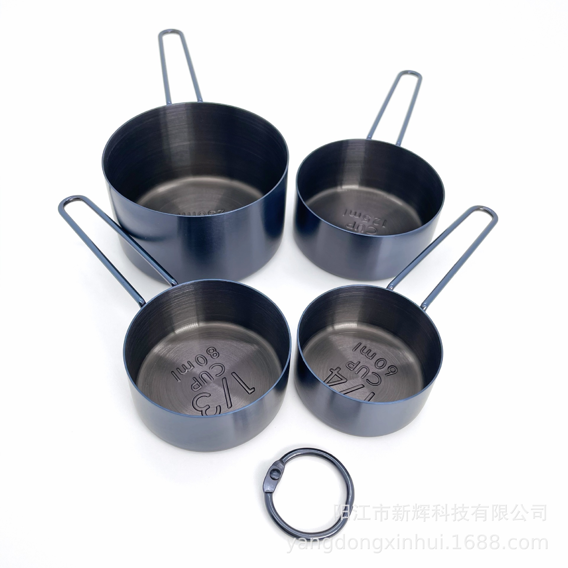 真空电镀304量杯量勺 PVD镀膜镀钛金彩色玫瑰金黑色深空蓝色