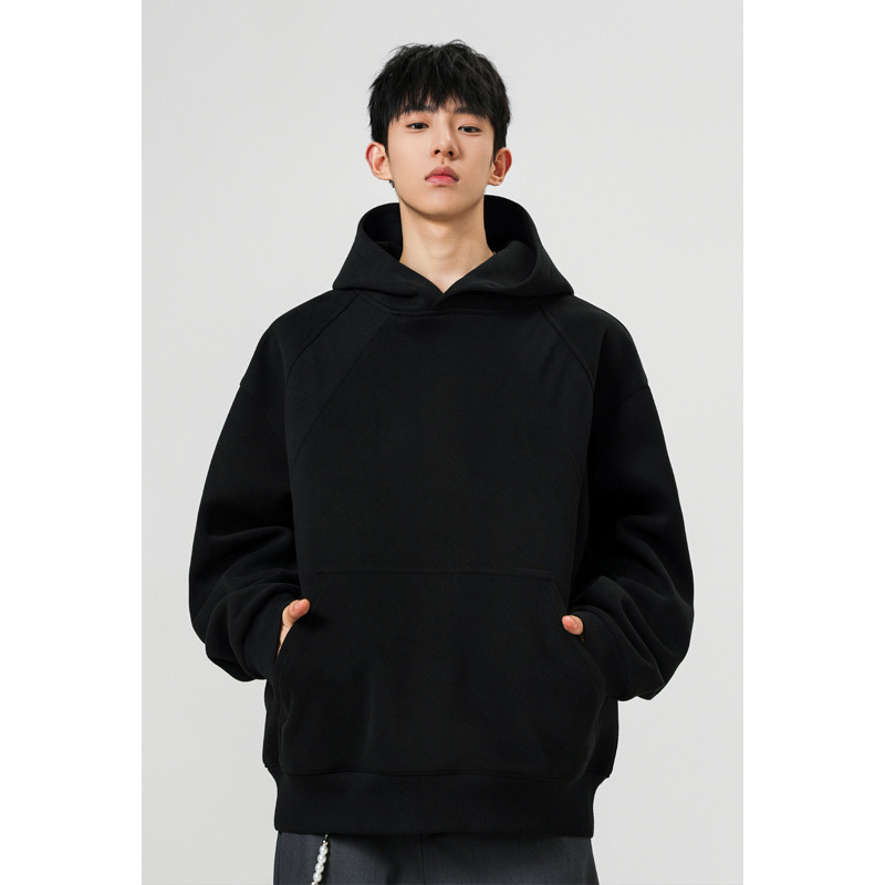 Schweres Patchwork-Kapuzensweatshirt für Damen und Herren, lockeres, lässiges Oberteil im amerikanischen Stil für Paare im Herbst, Vibe High_voghion.com