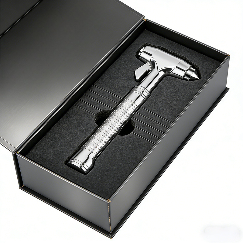 Car-mounted hammer, multifunctional escape tool for breaking car windows, self-defense one-second window breaker, for use in vehicles