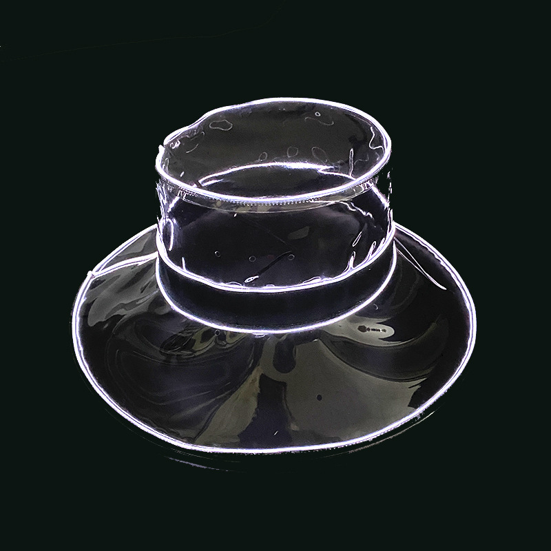 LED luminoso transparente sombrero de pescador Vacaciones de playa impermeable sombrero de playa moda inconformista espectáculo de escenario sombrero de rendimiento