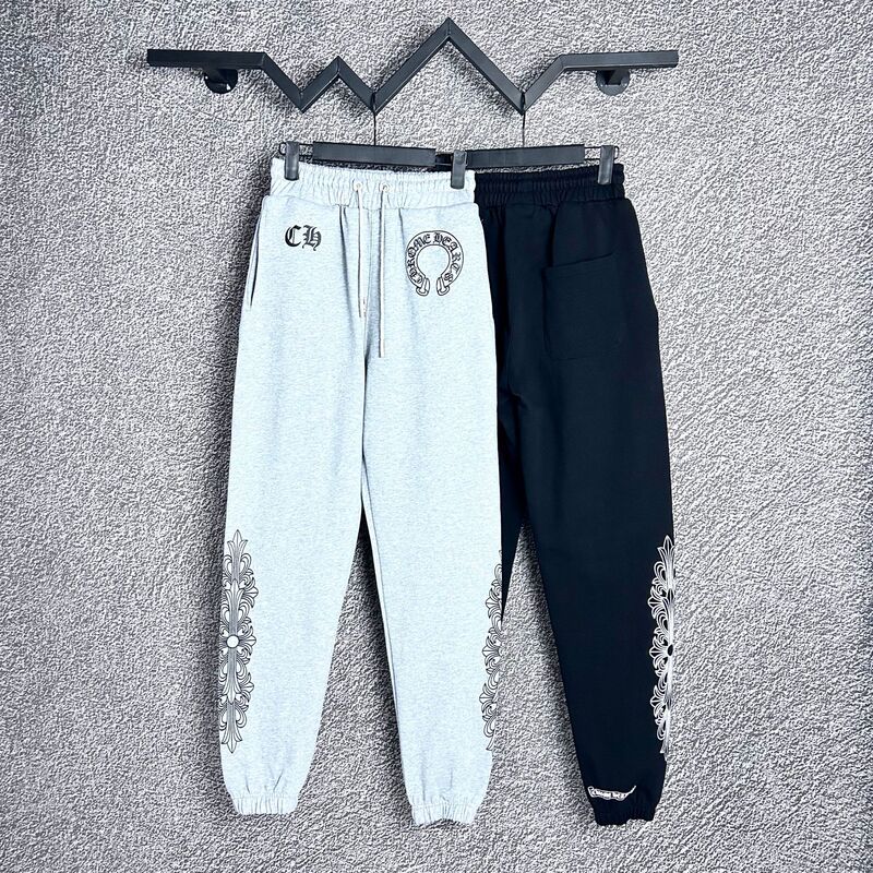 25Ss Spring & Fall New Style Chrome Hearts Horseshoe Cross Print Terry Pants for Men, Same Style