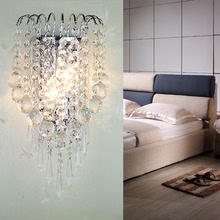 床頭水晶壁燈單頭創意簡約現代鏡前卧室壁燈客廳過道走廊燈具包郵