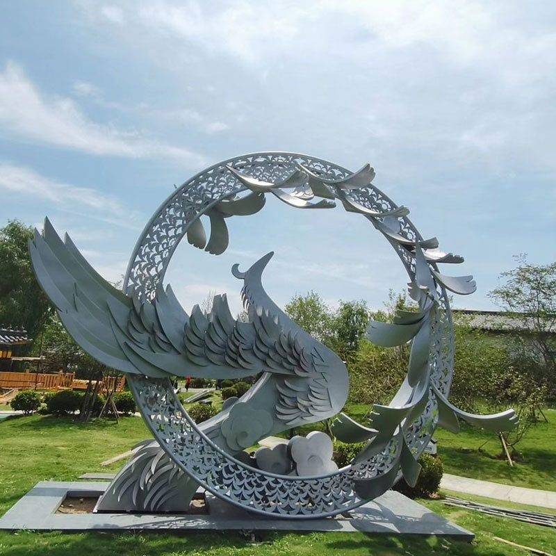 加工定制广场公园景观雕像小区绿地不锈钢标志性雕塑异形金属摆件
