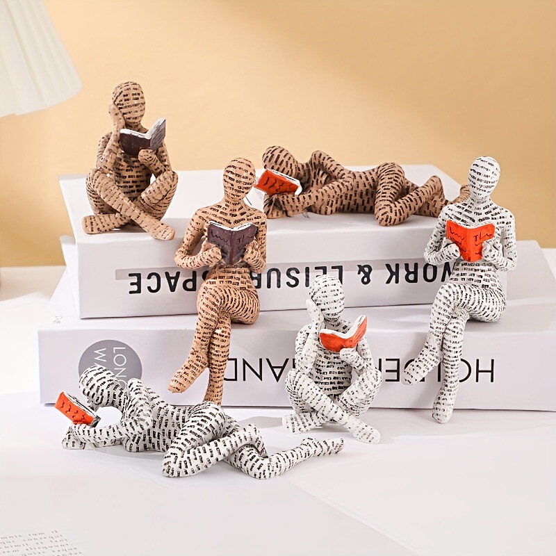 Cross-Border New Abstract Letter Figurine Reading Ornament Unique Reading Pose Home Decoration Living Room Creative Cross-Border New Abstract Letter Figurine Reading Ornament Unique Reading Pose Home Decoration Living Room Creative