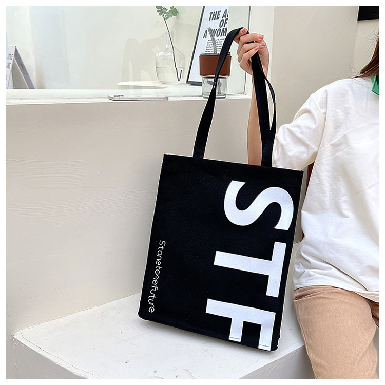 Women's Large All Seasons Canvas Letter Streetwear Square Magnetic Buckle Tote Bag display picture 1