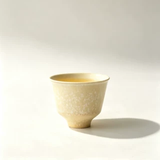 奶茶色雪花釉主人杯手工窑变品茗杯 侘寂风孤品手作收藏级功夫茶