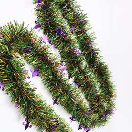 圣诞彩带装饰彩条藤条橱窗场景布置圣诞树墨绿色毛条圣诞节装饰品