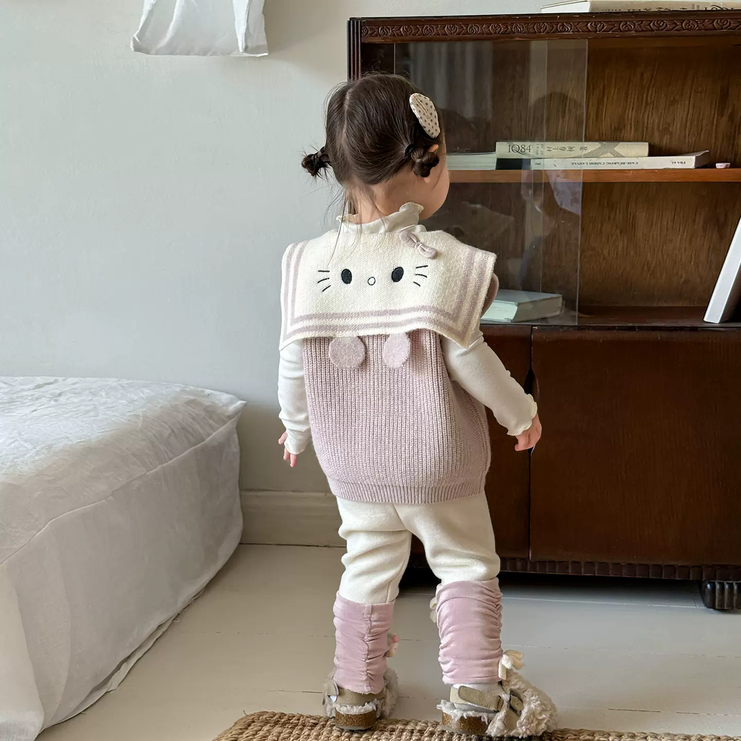 蔗梨童装婴儿马甲秋装2025新款女童针织毛衣儿童衣服一岁宝宝背心
