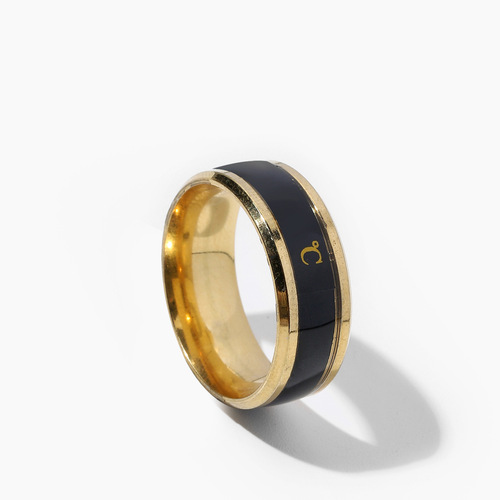 Cross-border supply of stainless steel rings, fashionable and intelligent temperature sensing titanium steel body temperature couple rings and jewelry manufacturers