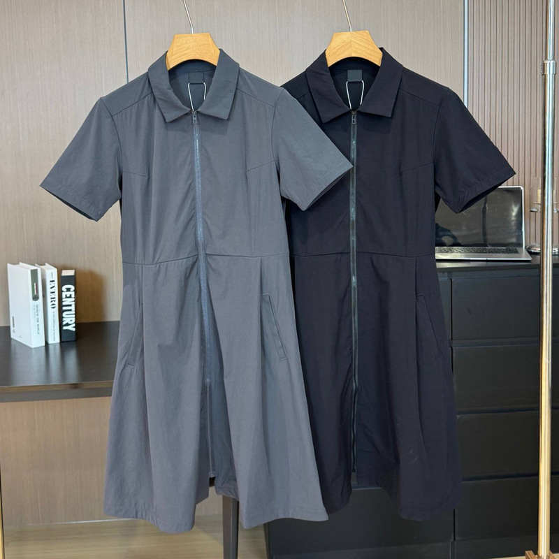 1180 Kejia's New Spring Style Sports Casual Quick-Drying Waist-Slimming Women's Zippered Lapel Shirt Dress 1180 Kejia's New Spring Style Sports Casual Quick-Drying Waist-Slimming Women's Zippered Lapel Shirt Dress
