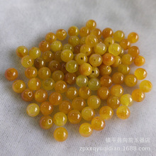 黄翡巴山翠6mm圆珠散珠批发 diy玉石饰品配饰玉手链项链玉配件