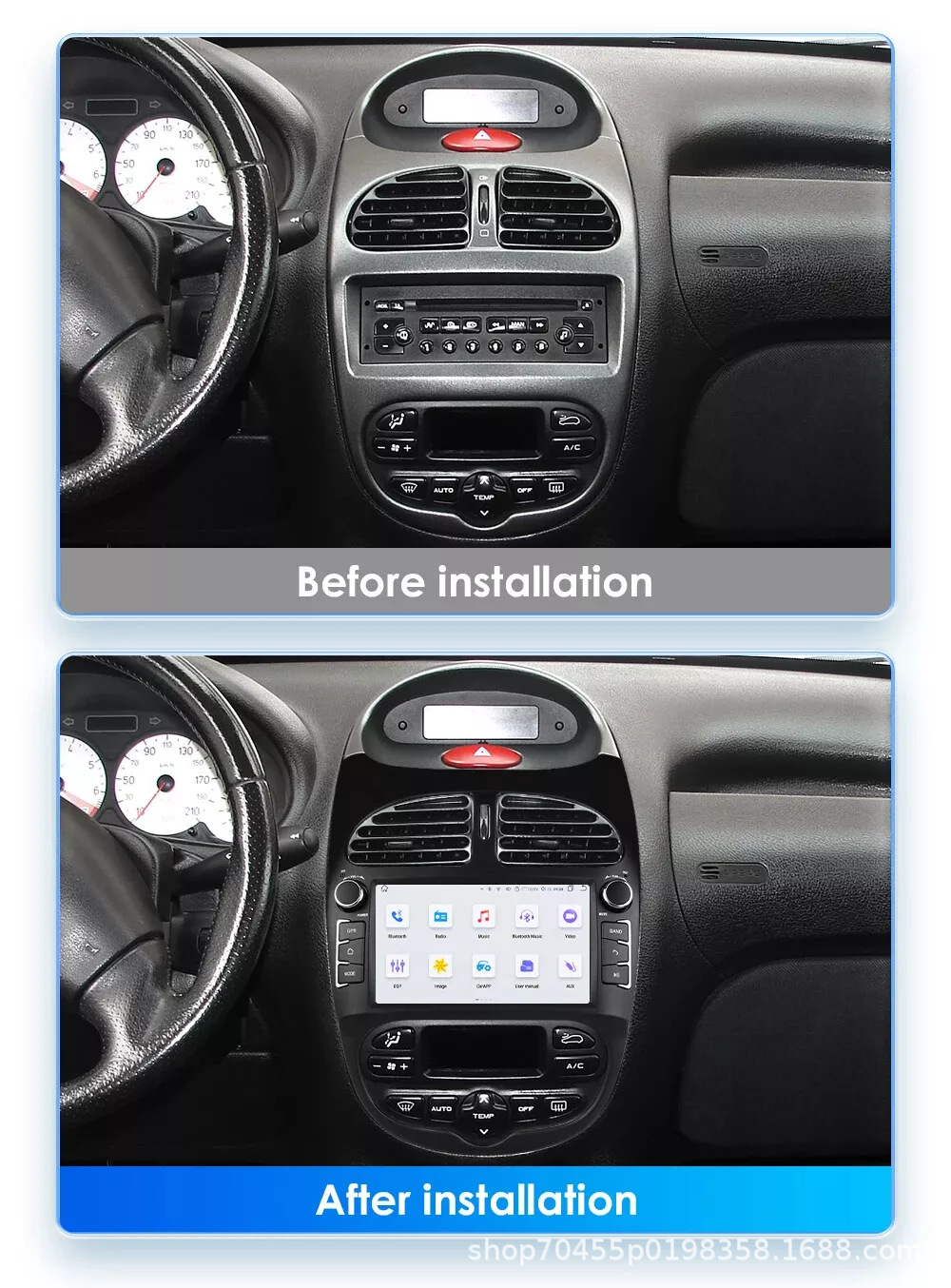 Cross-mirror applies to Peugeot 206 original car style 7-inch Android central control large screen navigator PEUGEOT 206