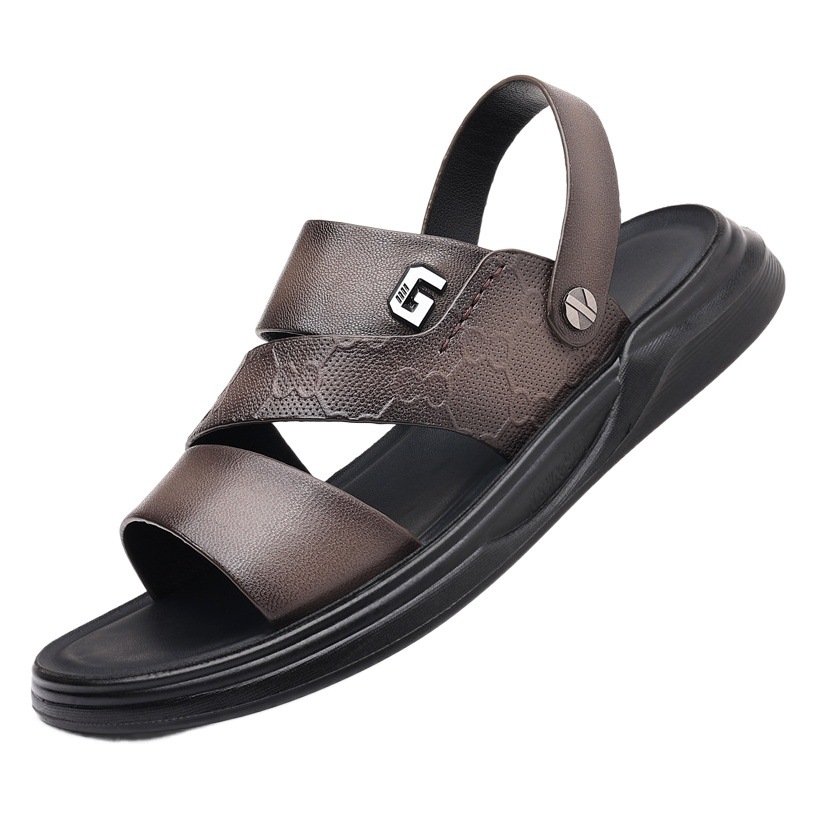 Primera capa de piel de oveja de verano nuevos hombres sandalias de cuero casual hombres zapatos de playa Sandalias de gama alta zapatillas de cuero zapatos de los hombres