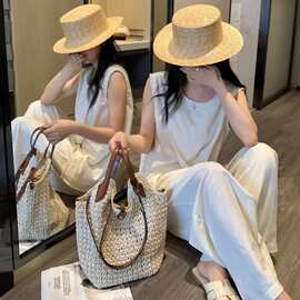 夏天慵懒风菜篮子编织包草编包2025新款大容量手提单肩腋下包女包