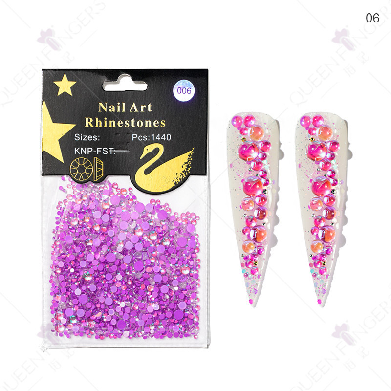Nueva belleza de uñas color mágico perlas de peces humanos Aurora color caramelo cristal 1440 DIY uñas de cristal decorativo diamante Accesorios
