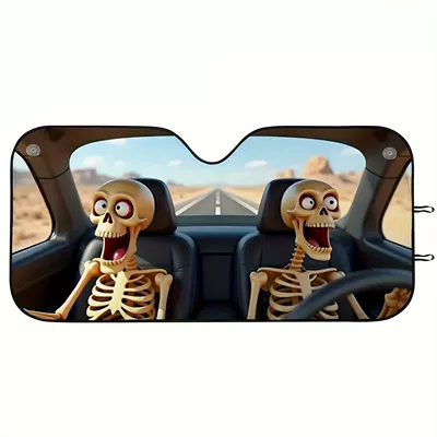 Heat-Insulating Sunshade Car Universal | Sun shade - 130cm70cm-skull-b