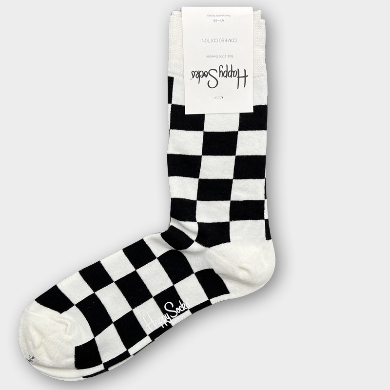 ハッピーソックス メンズソックス ミドル丈 コーマ綿 吸汗消臭 通気性 スウェーデン製 おしゃれ カラフル 薄手