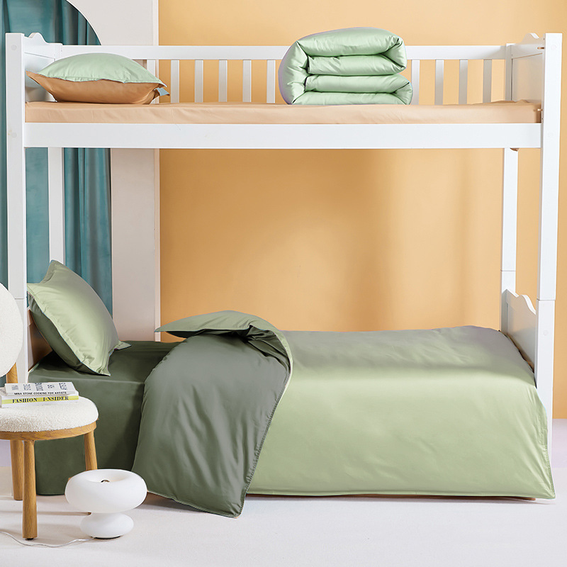 100 dormitorio de algodón largo de algodón conjunto de seis piezas de cama de algodón conjunto de siete piezas de edredón especial para estudiantes conjunto de tres piezas