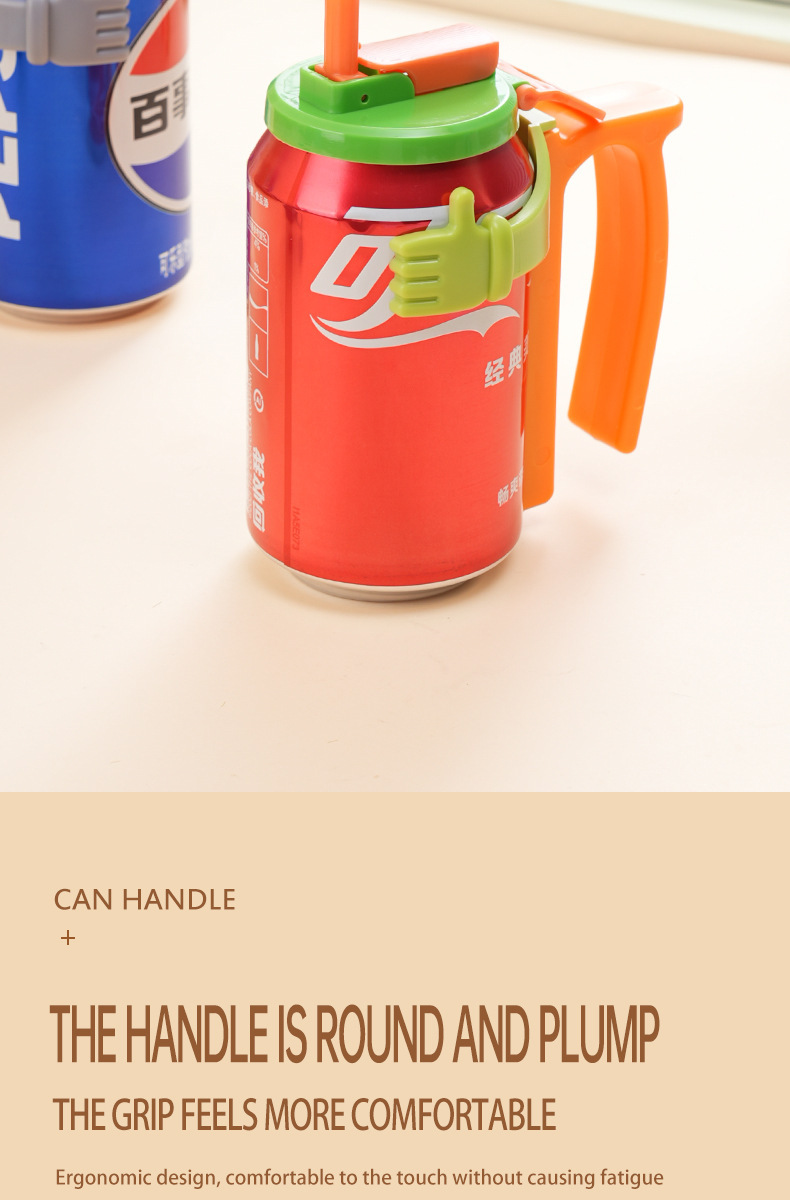 1 Satz Soda-Dosen-Deckelhalter, faltbar, leicht zu öffnender Dosen-Strohhalm-Deckel für Cola und Sprite, auslaufsicherer Becherdeckel für Party – Detail 4