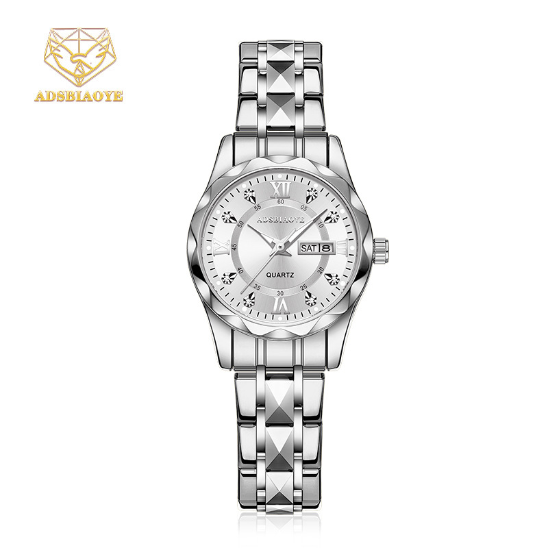 Ada Adsbiaoye Cross-border Hot Double Calendar Waterproof Quartz Watch Luminous Couple Business Women's Watch