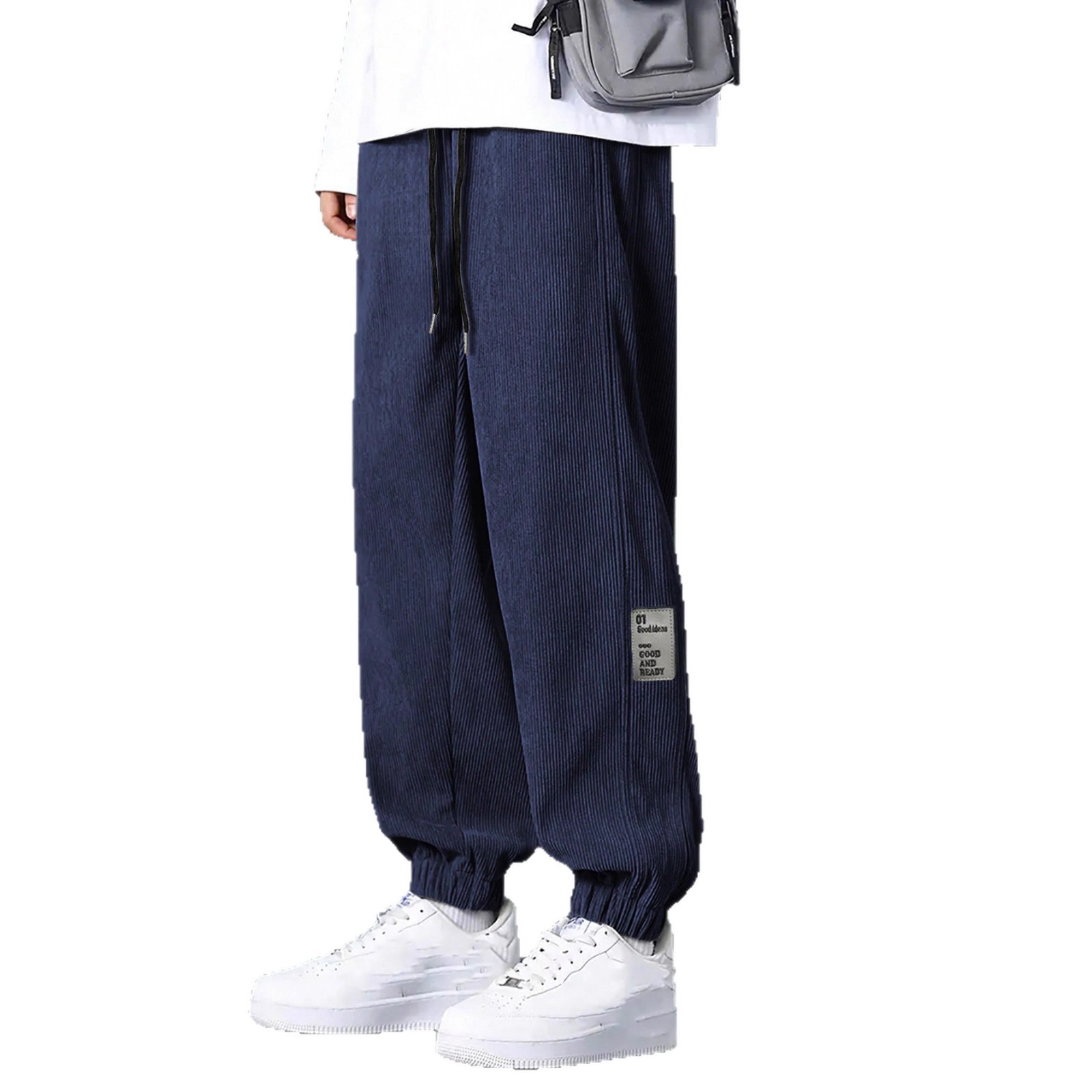 Transfronterizos Amazon Europa y los Estados Unidos deportes ociosos de terciopelo sueltos pantalones de moda para hombres de bolsillo recto pantalones de trabajo para hombres