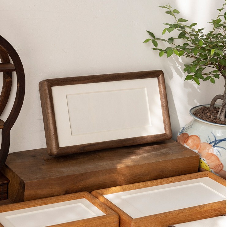 Photo Frame Made of Solid Wood, Creative High-End Black Walnut Wood Calligraphy Card Paper Decorative Picture Frame Photo Frame Made of Solid Wood, Creative High-End Black Walnut Wood Calligraphy Card Paper Decorative Picture Frame
