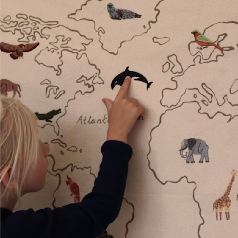 INS tela nórdica pintura tapiz decoración de la pared habitación de los niños bordado animal lienzo pared colgante fotografía apoyos