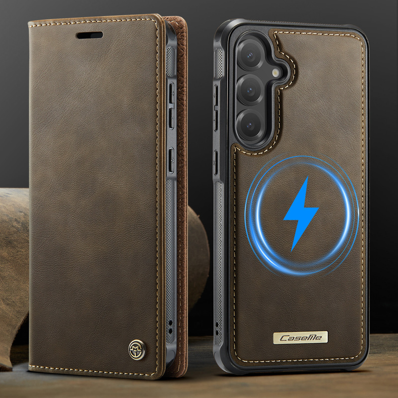 Suitable for Samsung S25Ultra Mobile Phone Case S24Fe Split Flip Leather Case S23Plus Bracket S22 Card S20